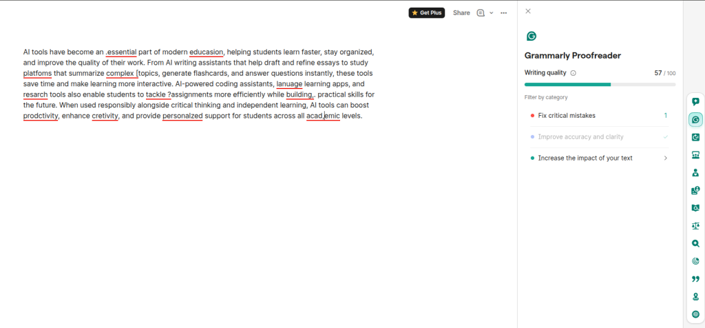 Grammarly – Best for Writing Quality and Academic Essays
