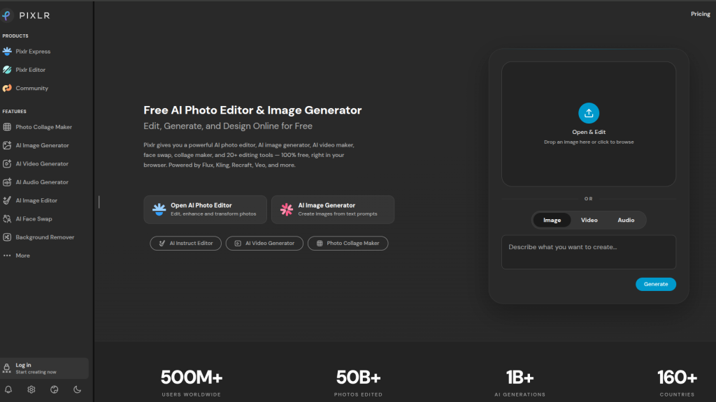 5. Pixlr (Free Browser + Paid)