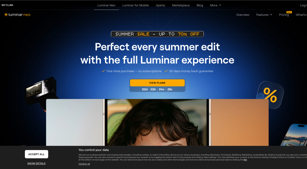8. Luminar Neo (Paid, Ai-Focused)