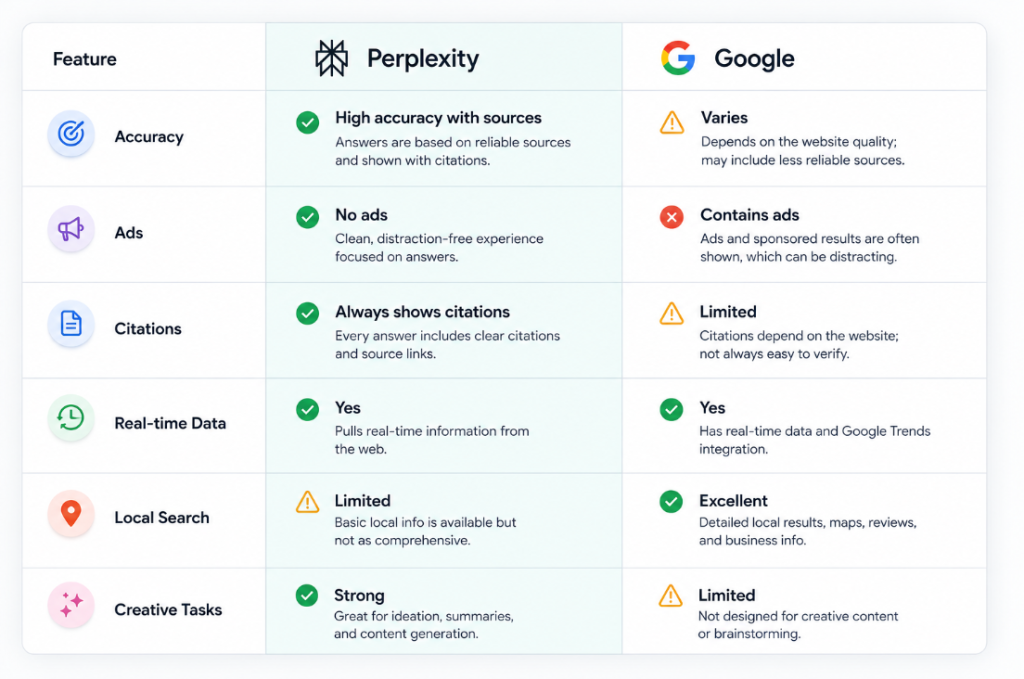 Perplexity AI vs Google: How Do They Compare?