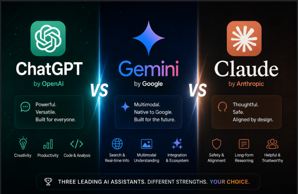 Quick Comparison Overview of Chatgpt, Gemini and Claude