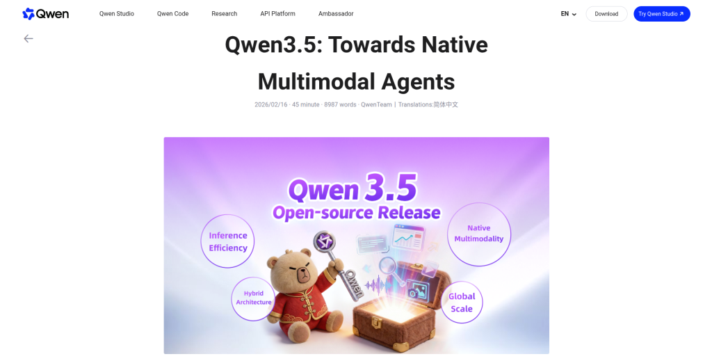 Qwen 3.5 (Alibaba): Best Multimodal Generalist