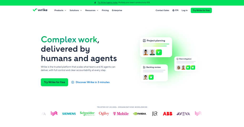 12. Wrike — Best for AI-Powered Marketing Project Management