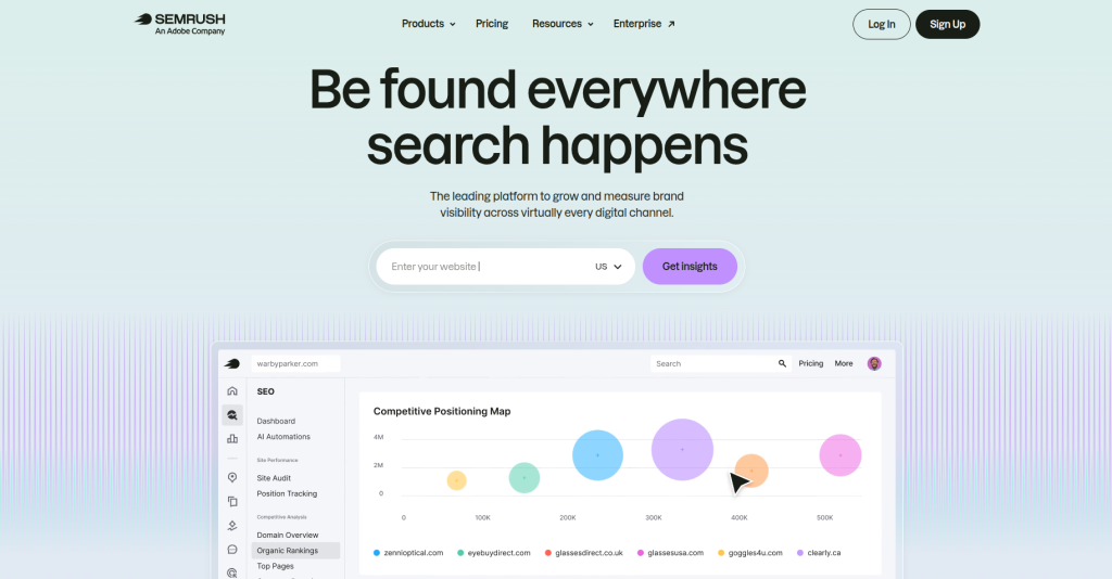 2. Semrush — Best for SEO and AI Search Visibility