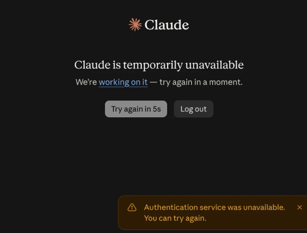 What Does "Authentication Service Unavailable" Mean on Claude?