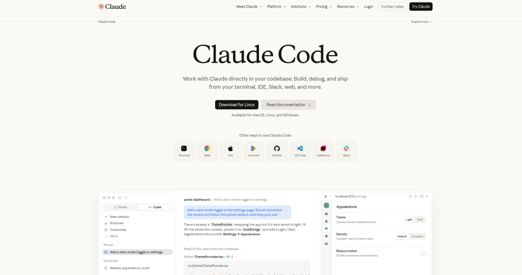 4. Claude Code: Best Terminal-Native AI Agent